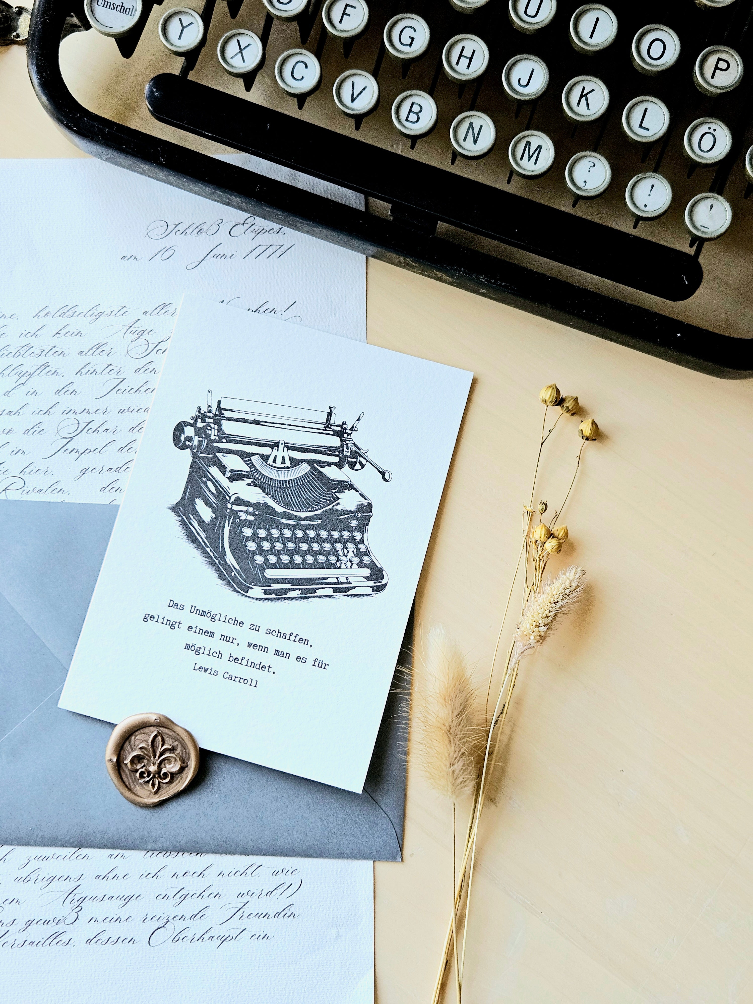 Grußkarte Schreibmaschinenpoesie