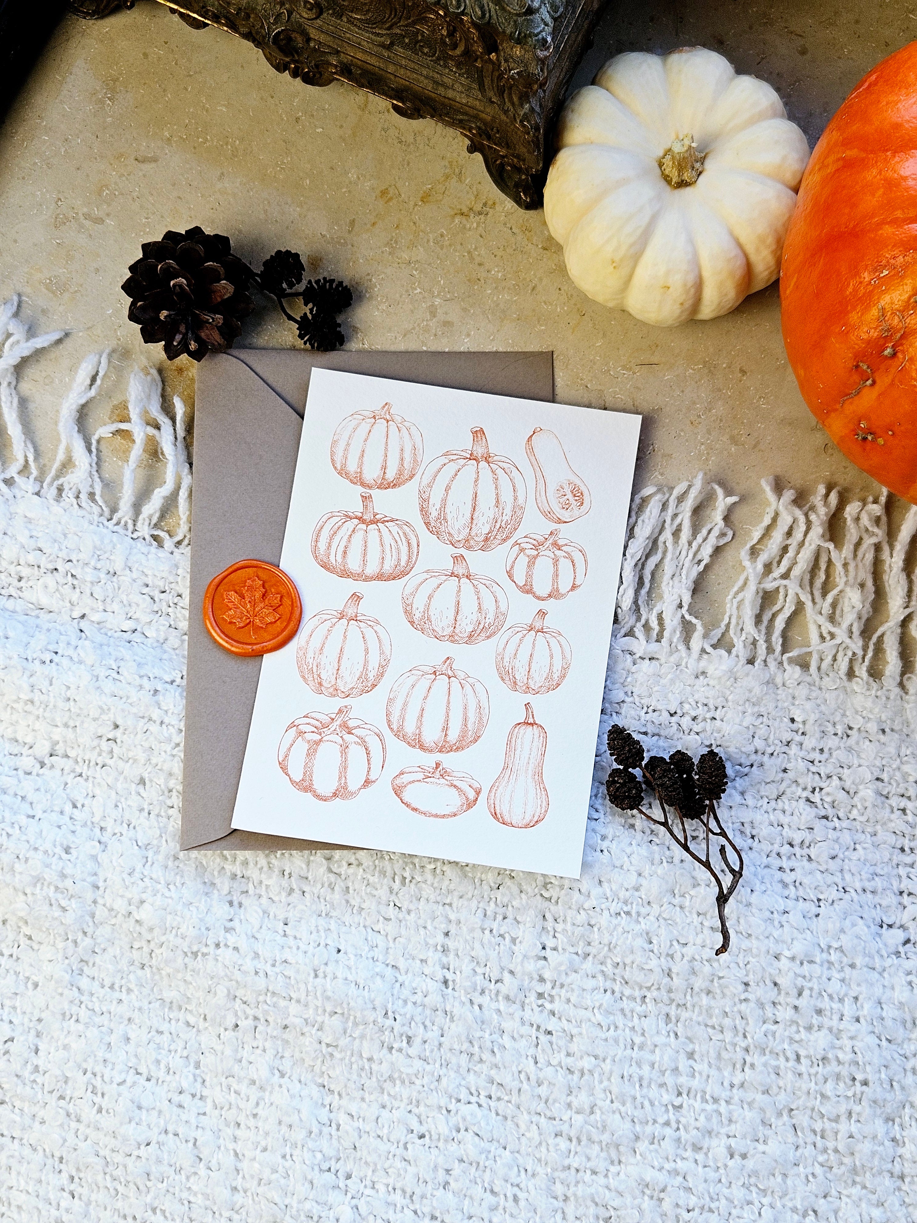 Grußkarte Kürbiszeit