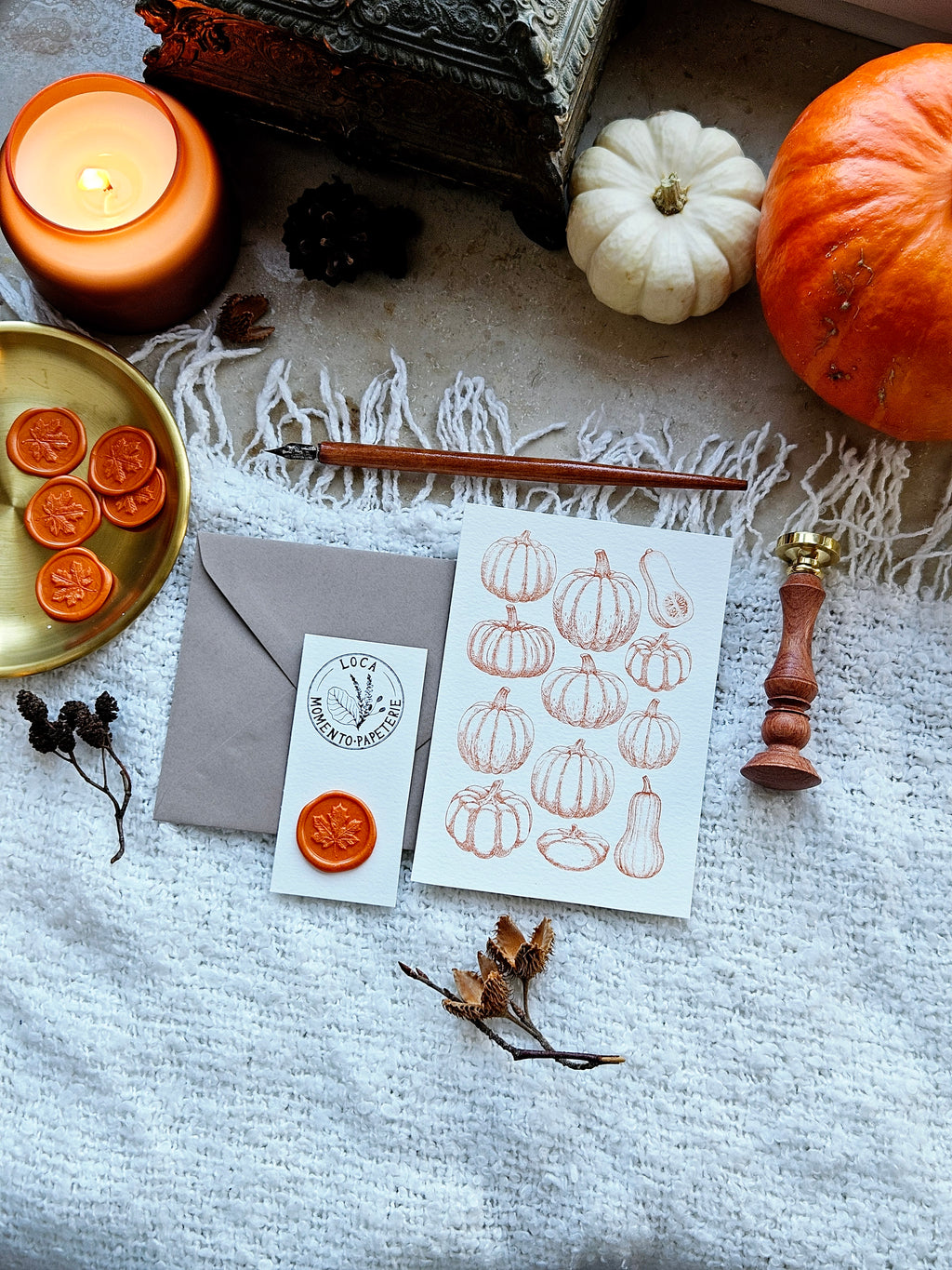 Grußkarte Kürbiszeit