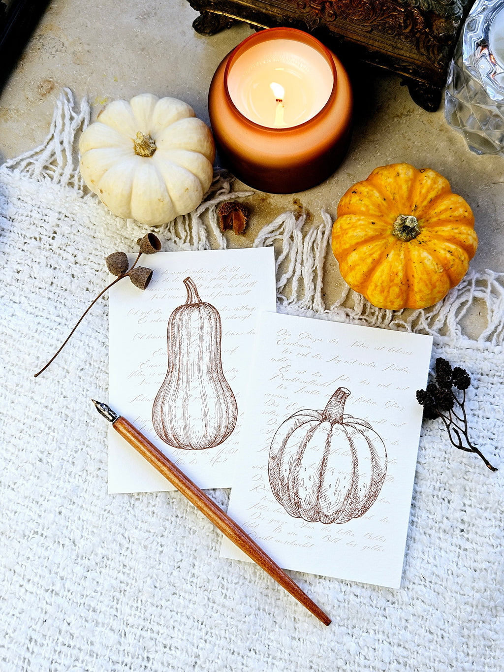 6er Grußkarten Set Herbstpoesie