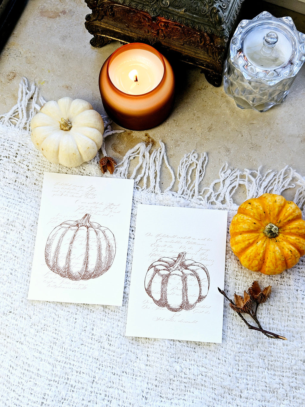 6er Grußkarten Set Herbstpoesie