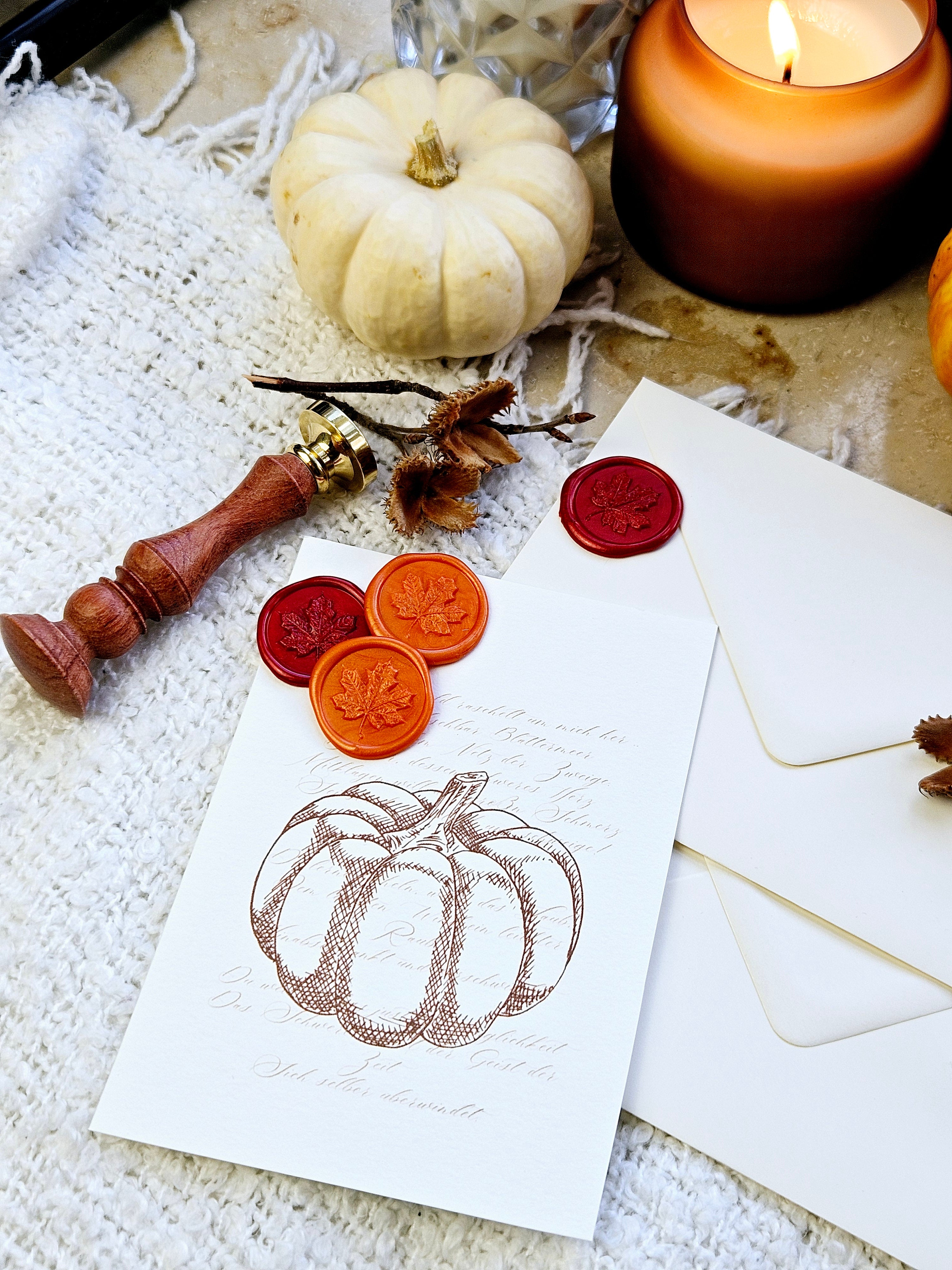 6er Grußkarten Set Herbstpoesie