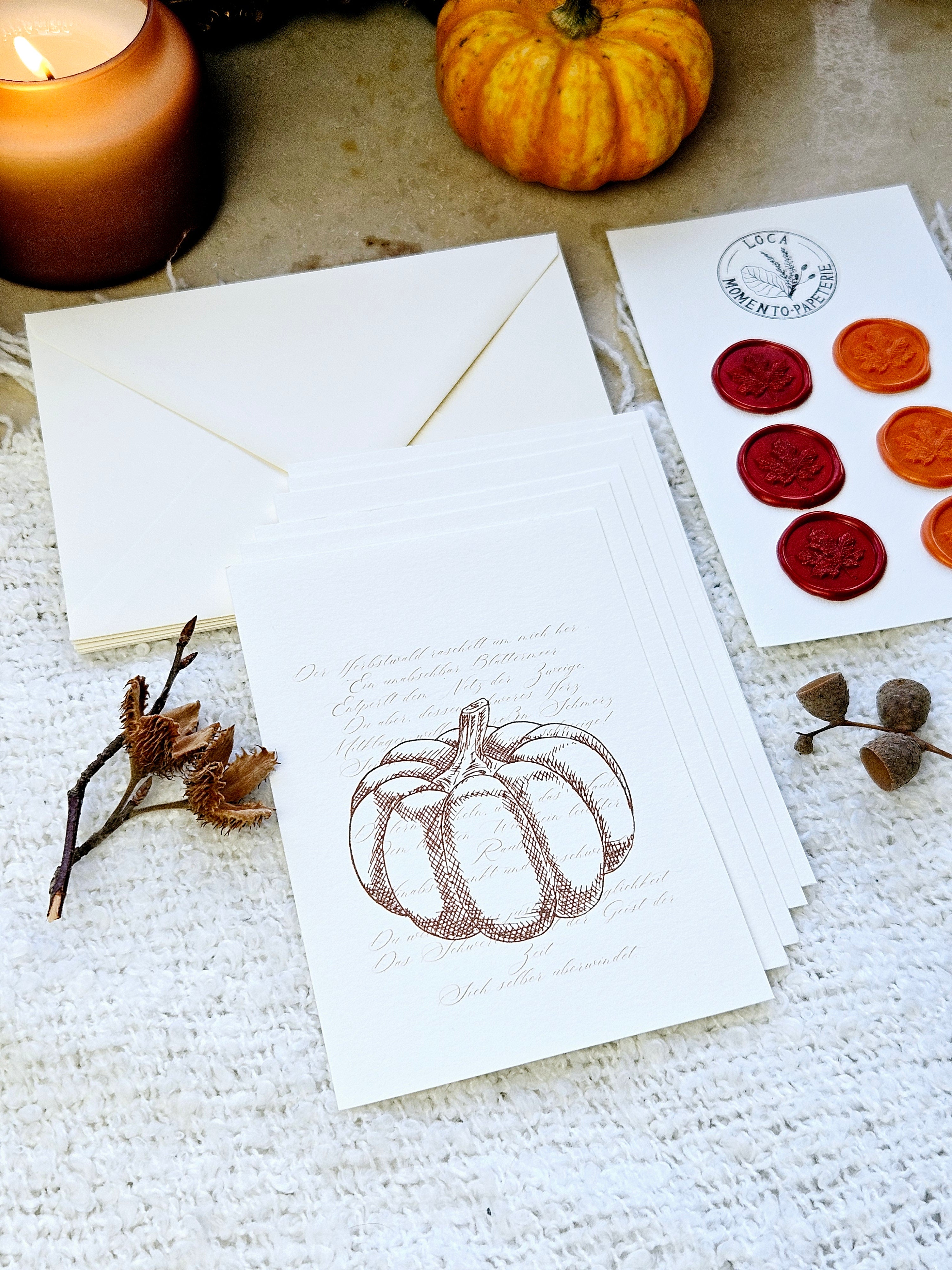 6er Grußkarten Set Herbstpoesie