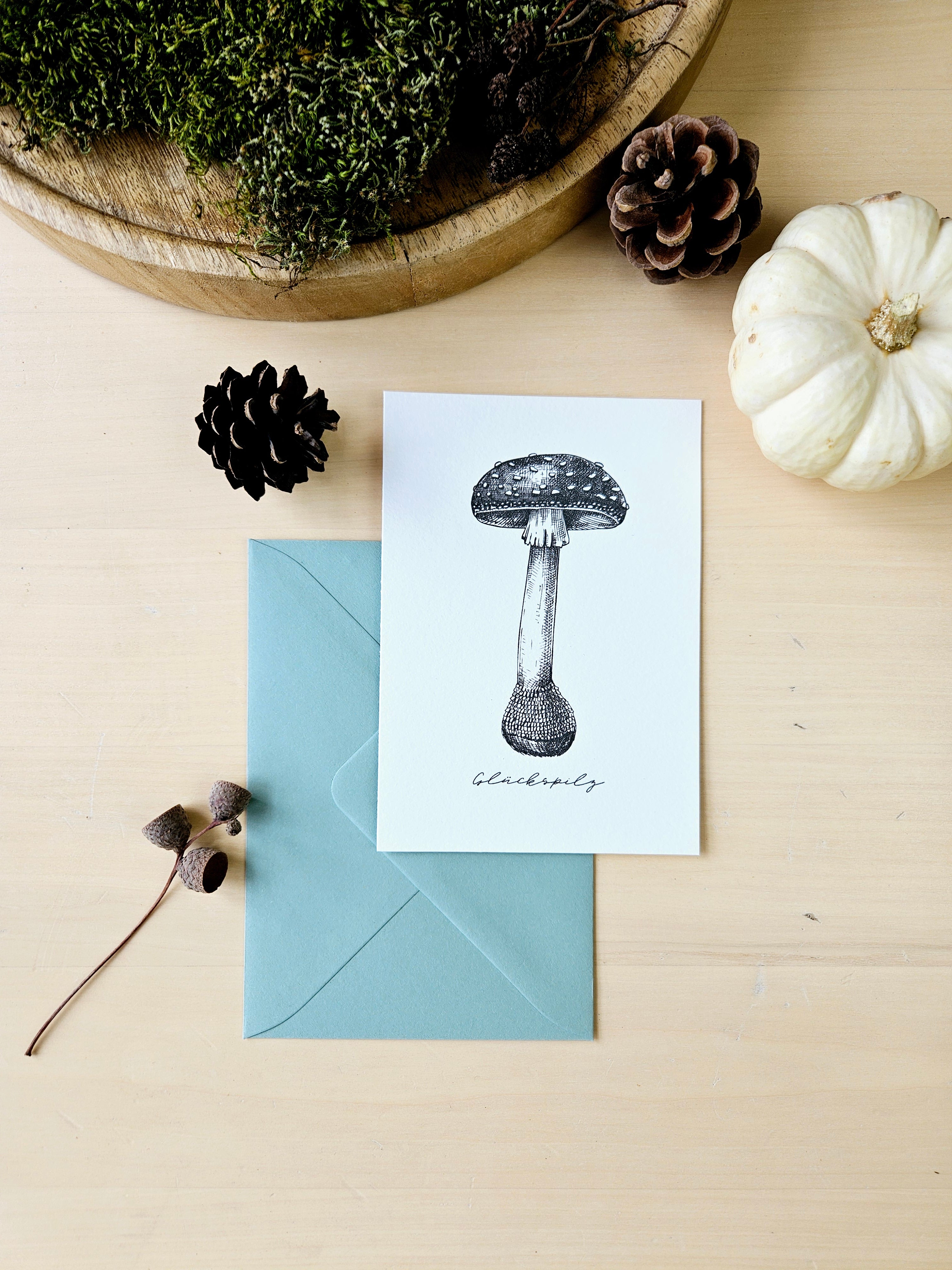Grußkarte Glückspilz