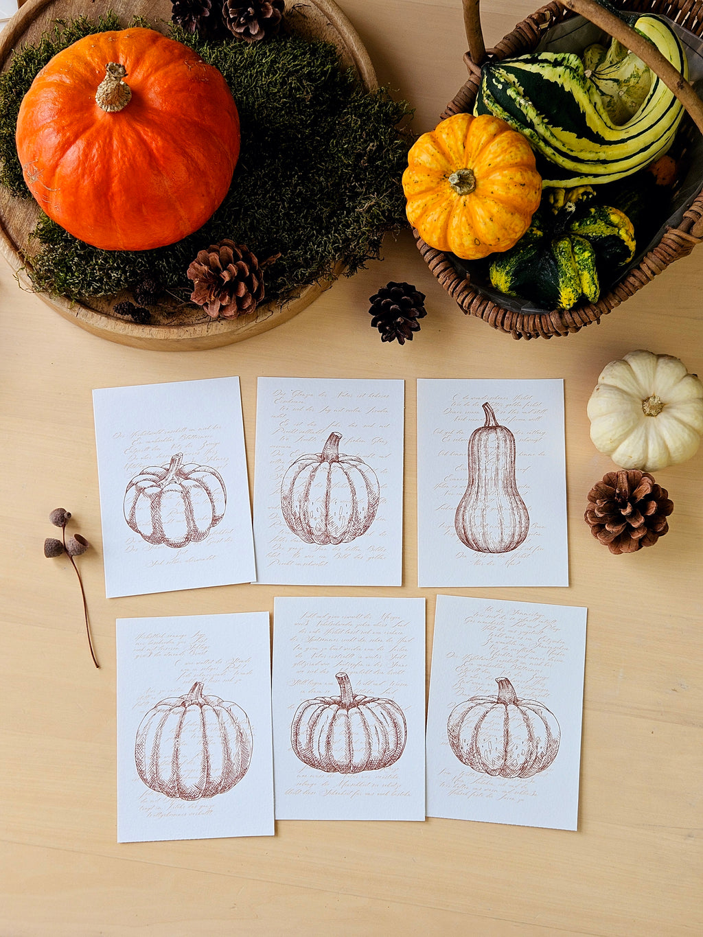 6er Grußkarten Set Herbstpoesie