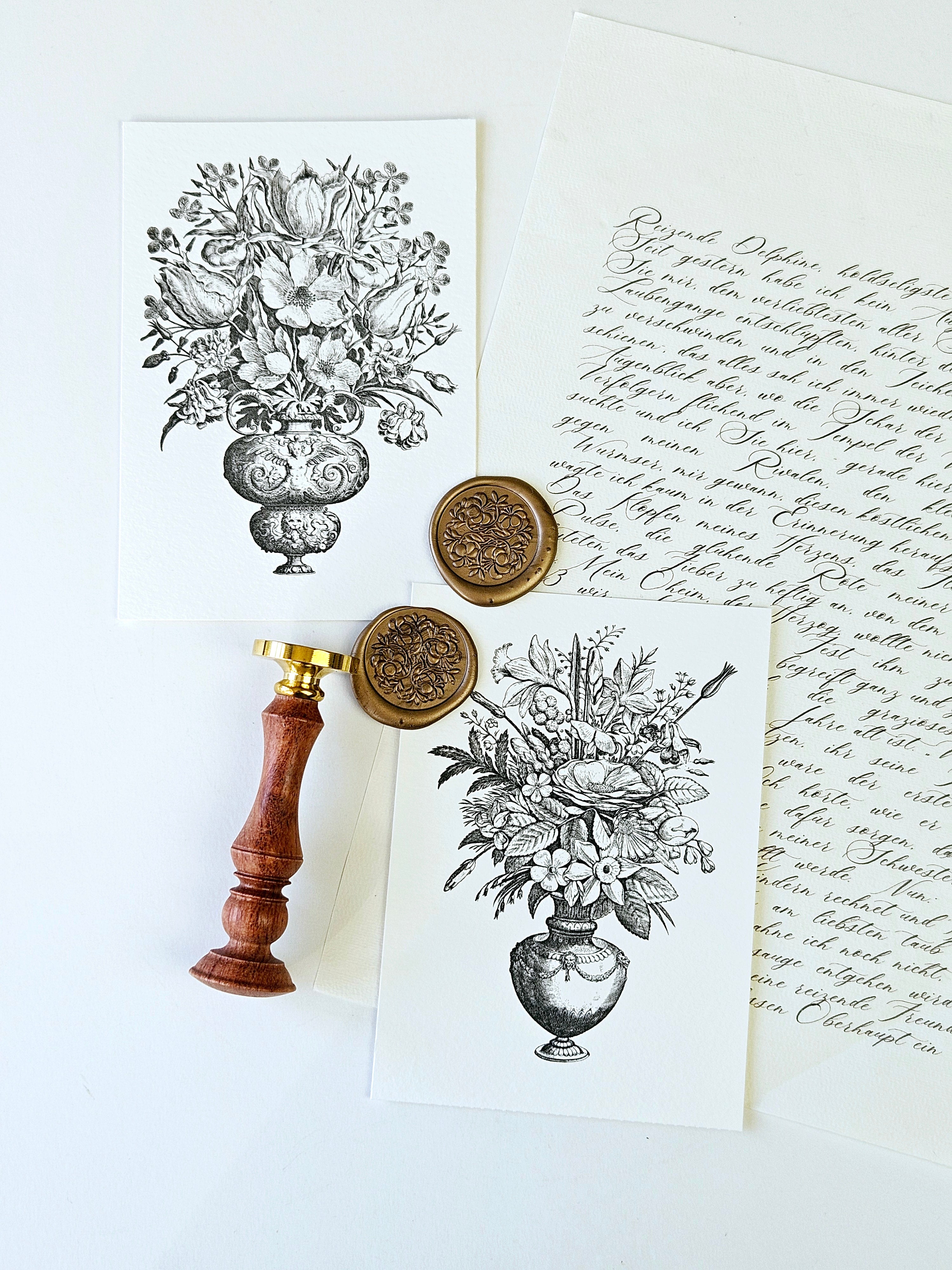 6er Grußkarten Set Blumen Bouquets