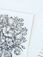 6er Set Grußkarten Blumen Bouquets Vintage
