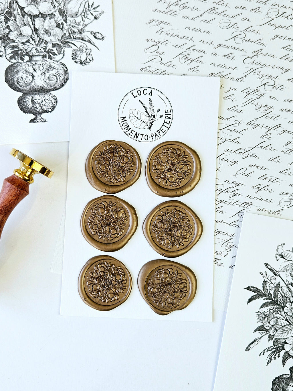 6er Set Grußkarten Blumen Bouquets Vintage
