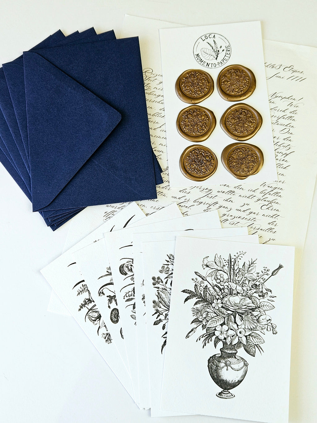 6er Grußkarten Set Blumen Bouquets