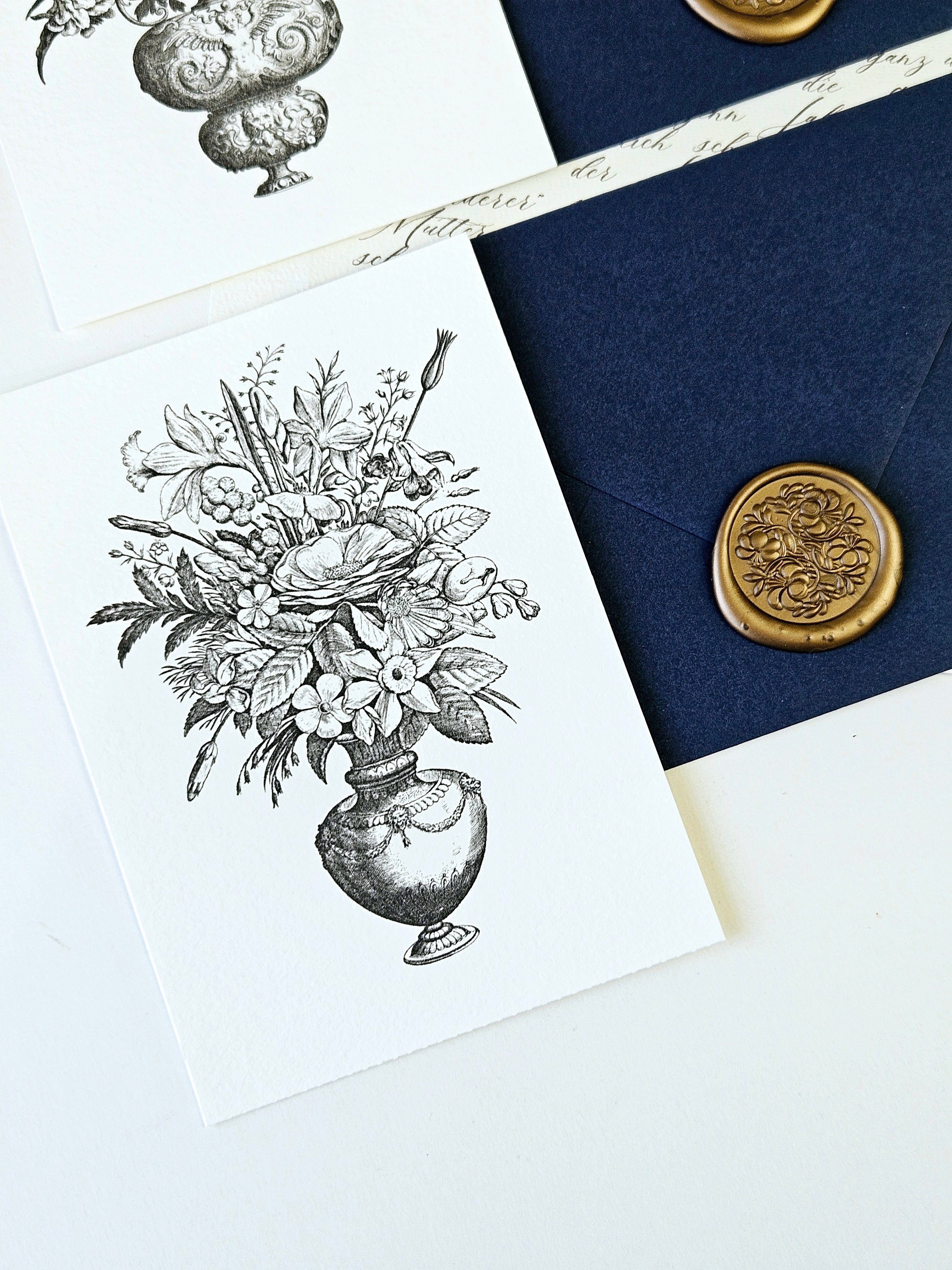 Vintage Grußkarte Blumenbouquet