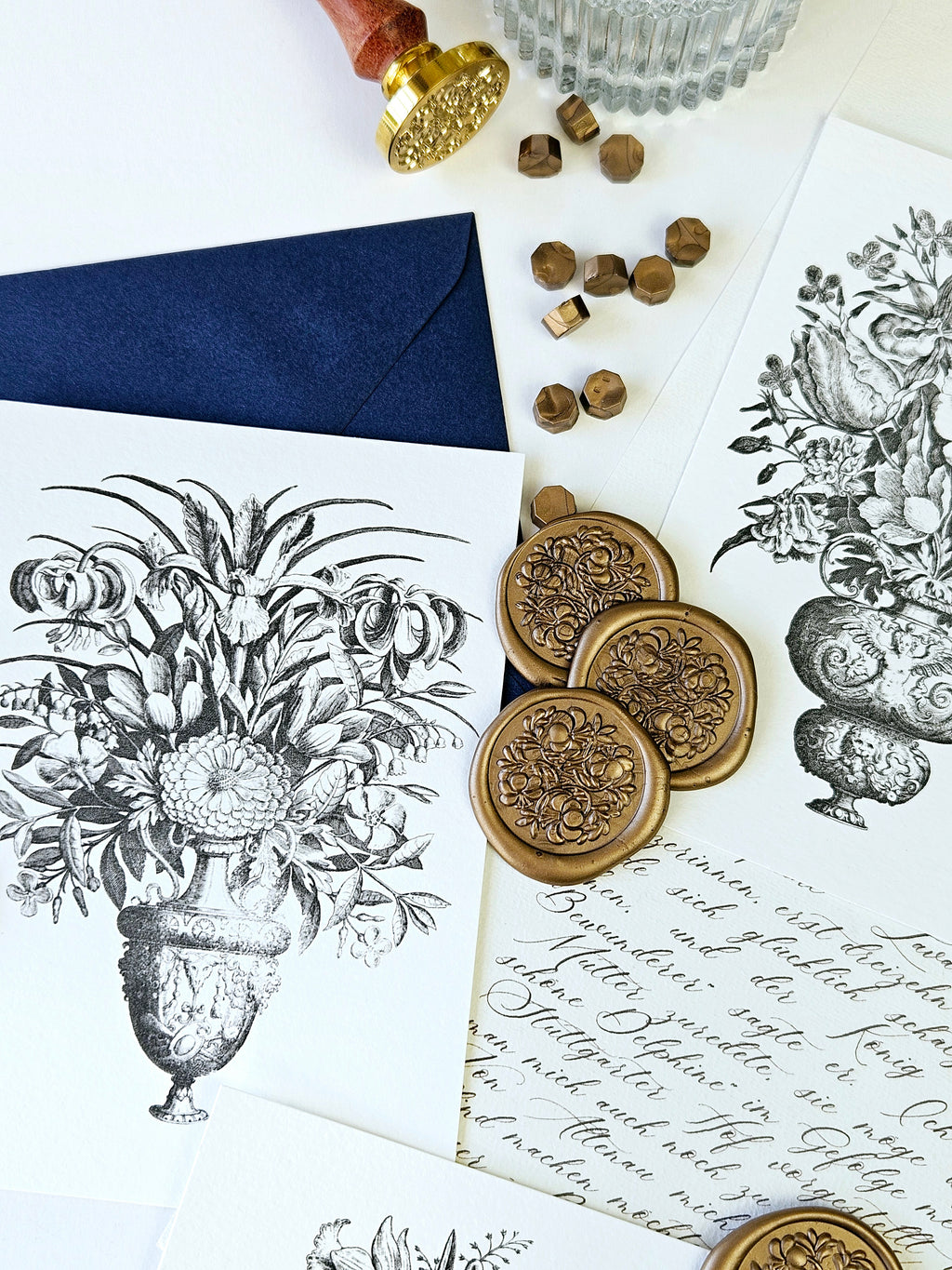 6er Grußkarten Set Blumen Bouquets