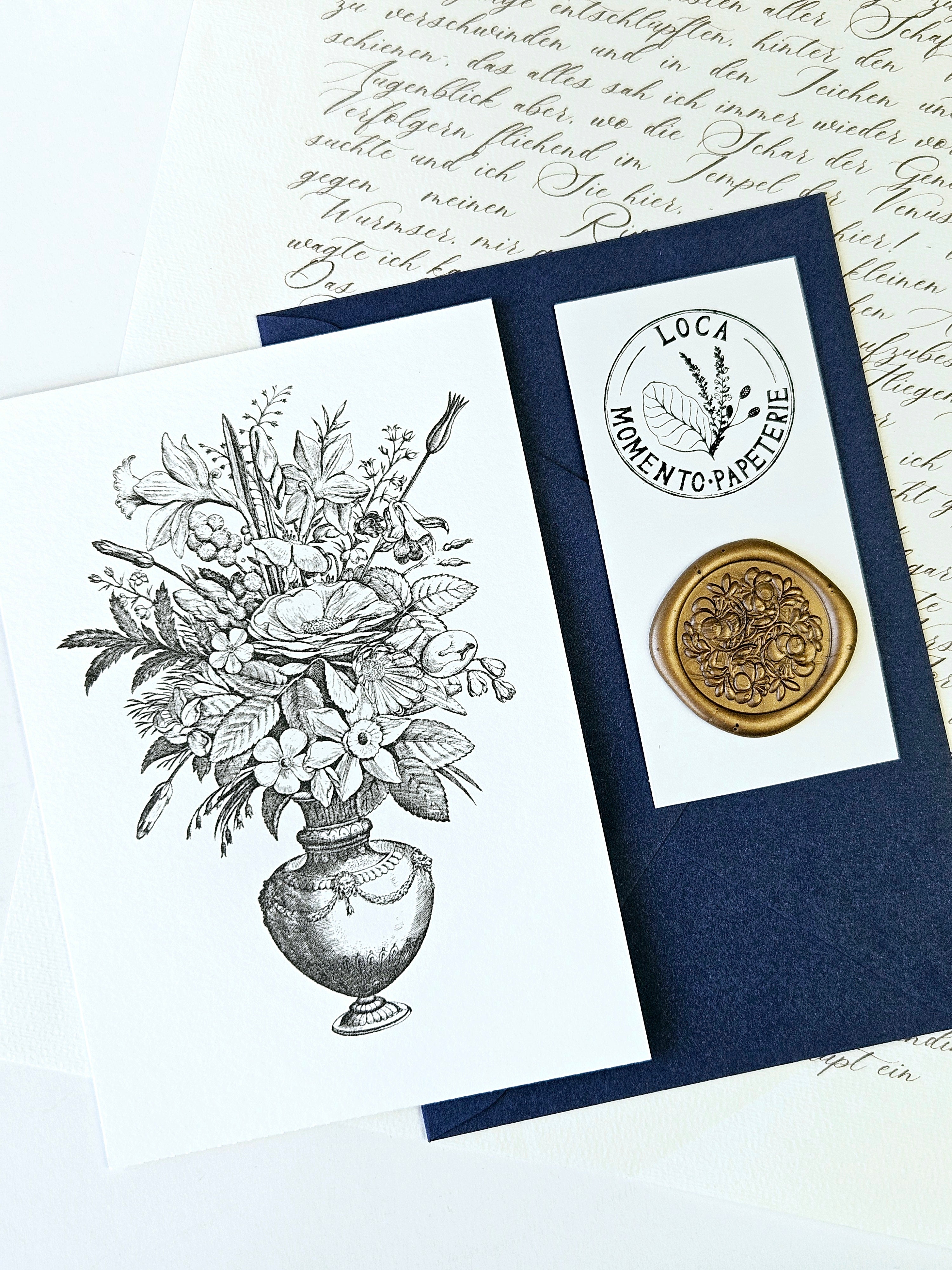Vintage Grußkarte Blumenbouquet
