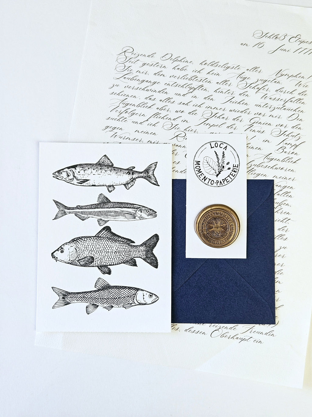 Grußkarte Maritimer Fischzug