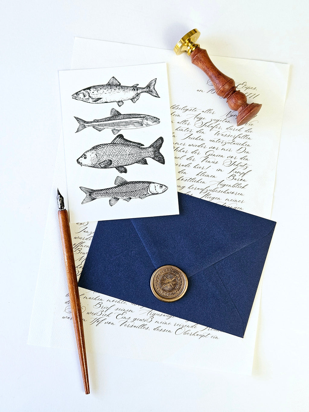 Grußkarte Maritimer Fischzug