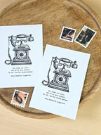 Grußkarte Vintage Telefon