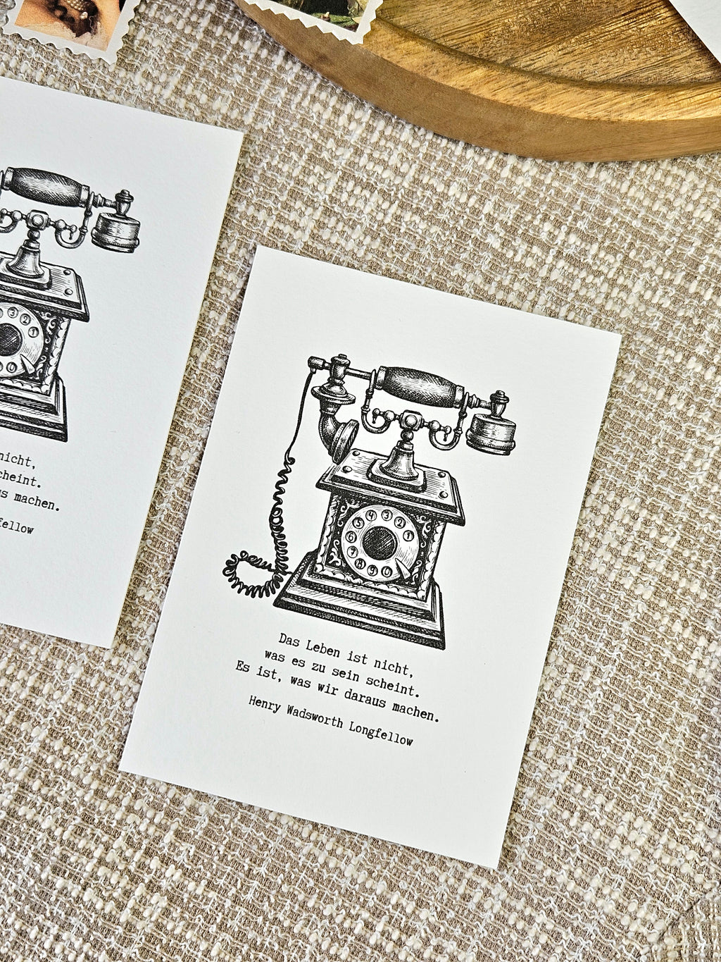 Grußkarte Vintage Telefon