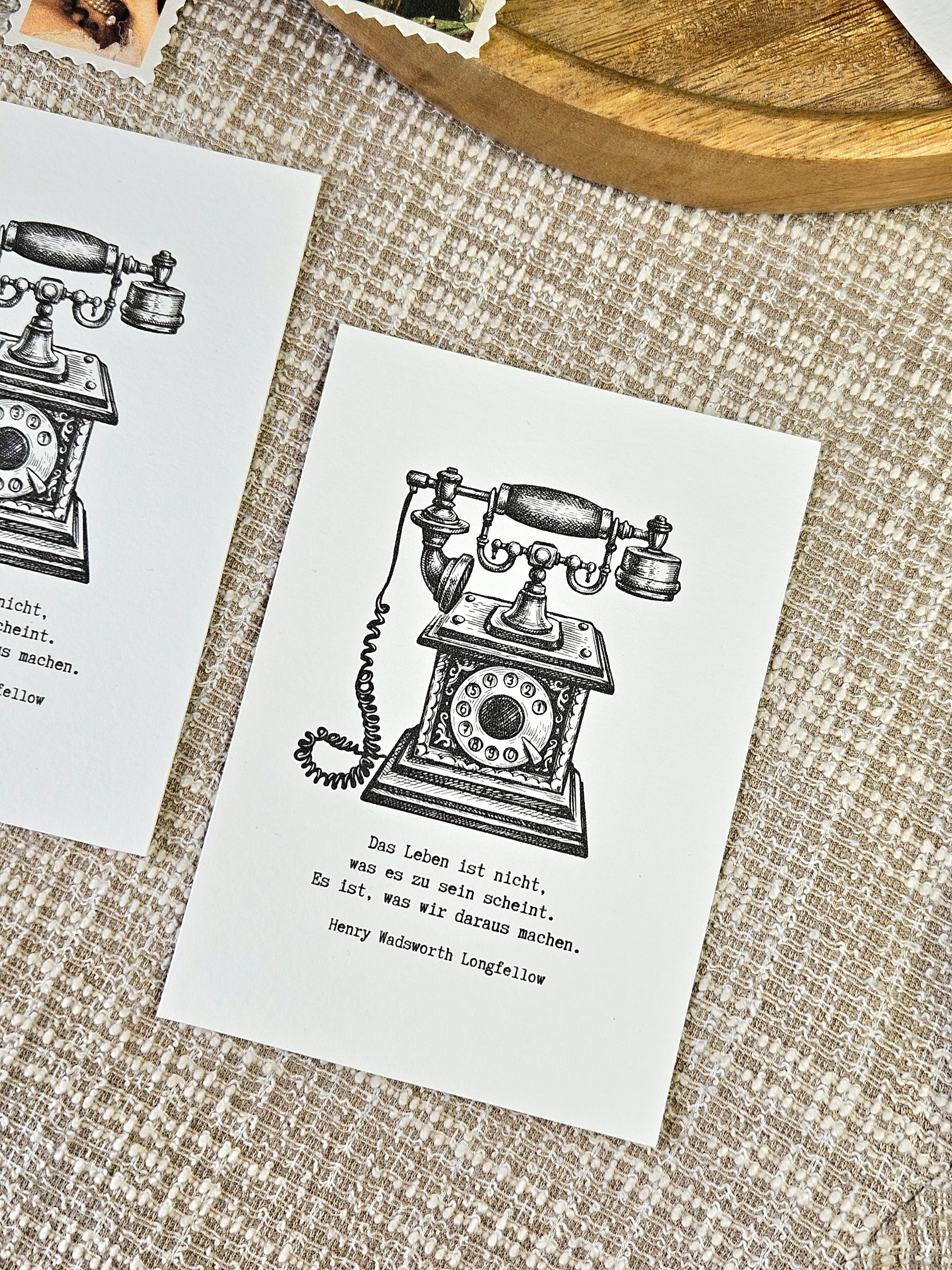 Grußkarte Vintage Telefon