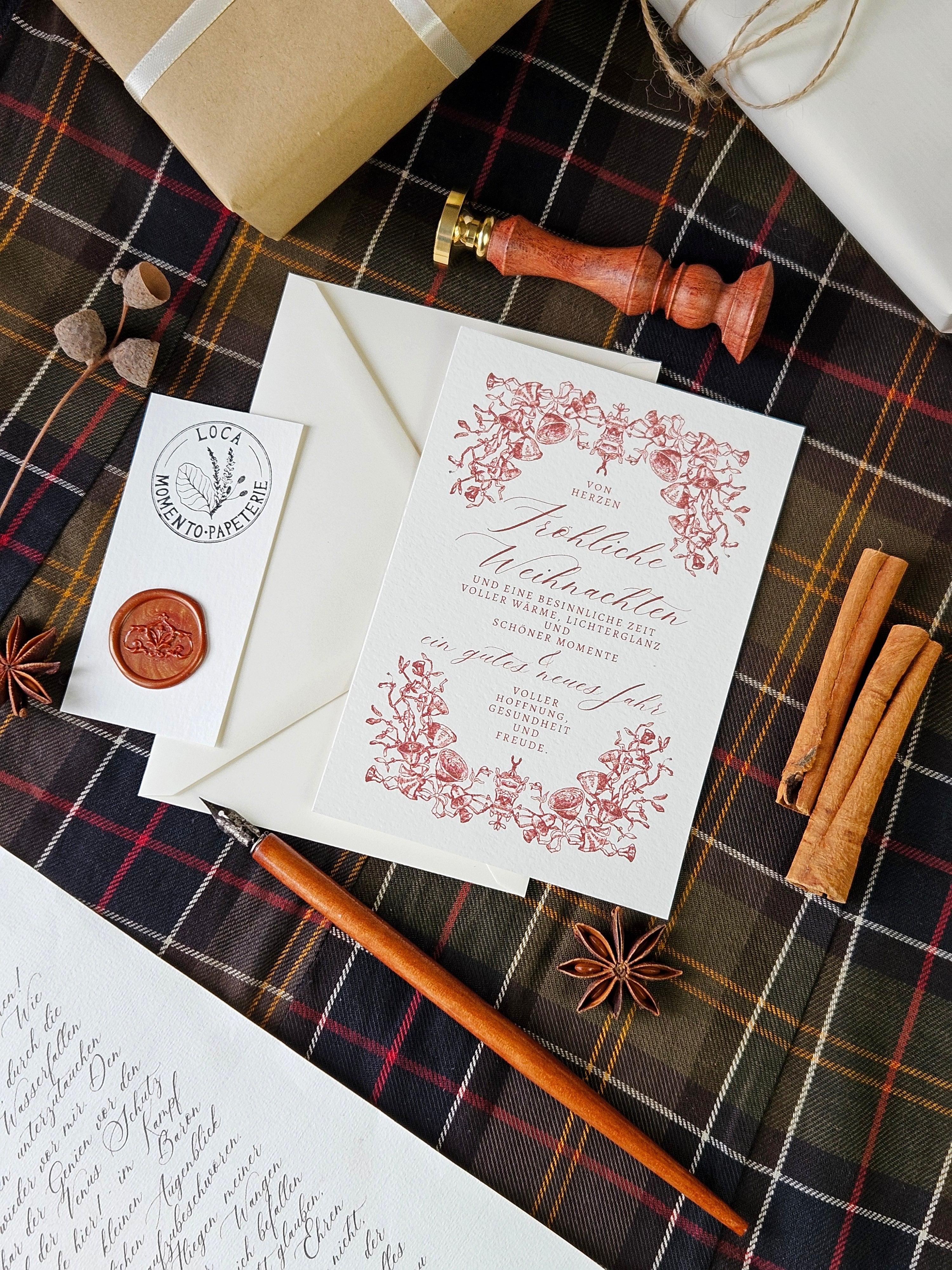 Weihnachtskarte Von Misteln und Glockenzauber