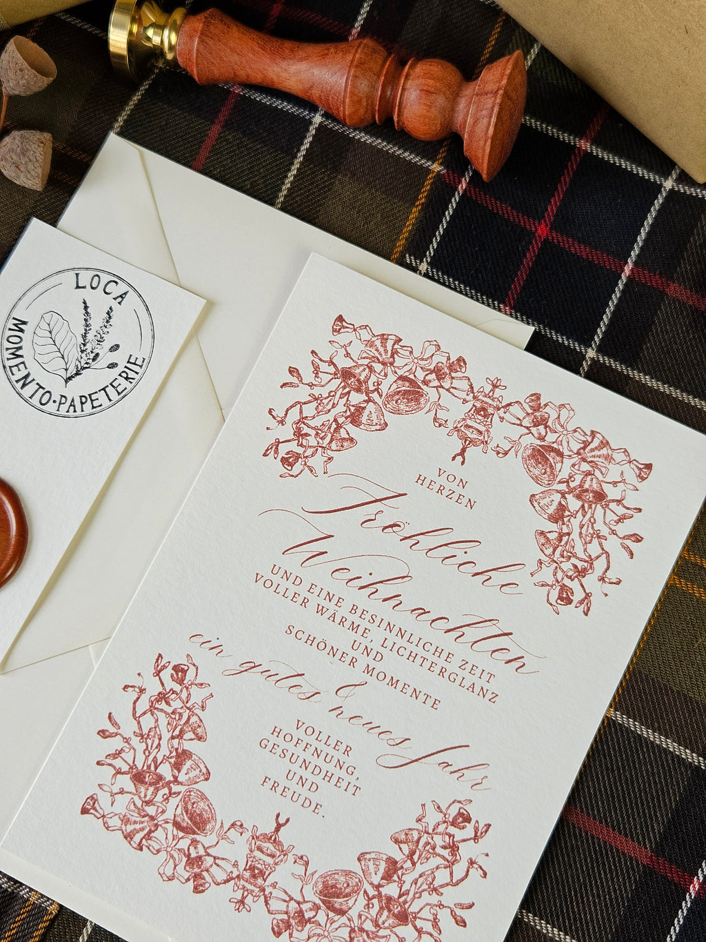 Weihnachtskarte Von Misteln und Glockenzauber