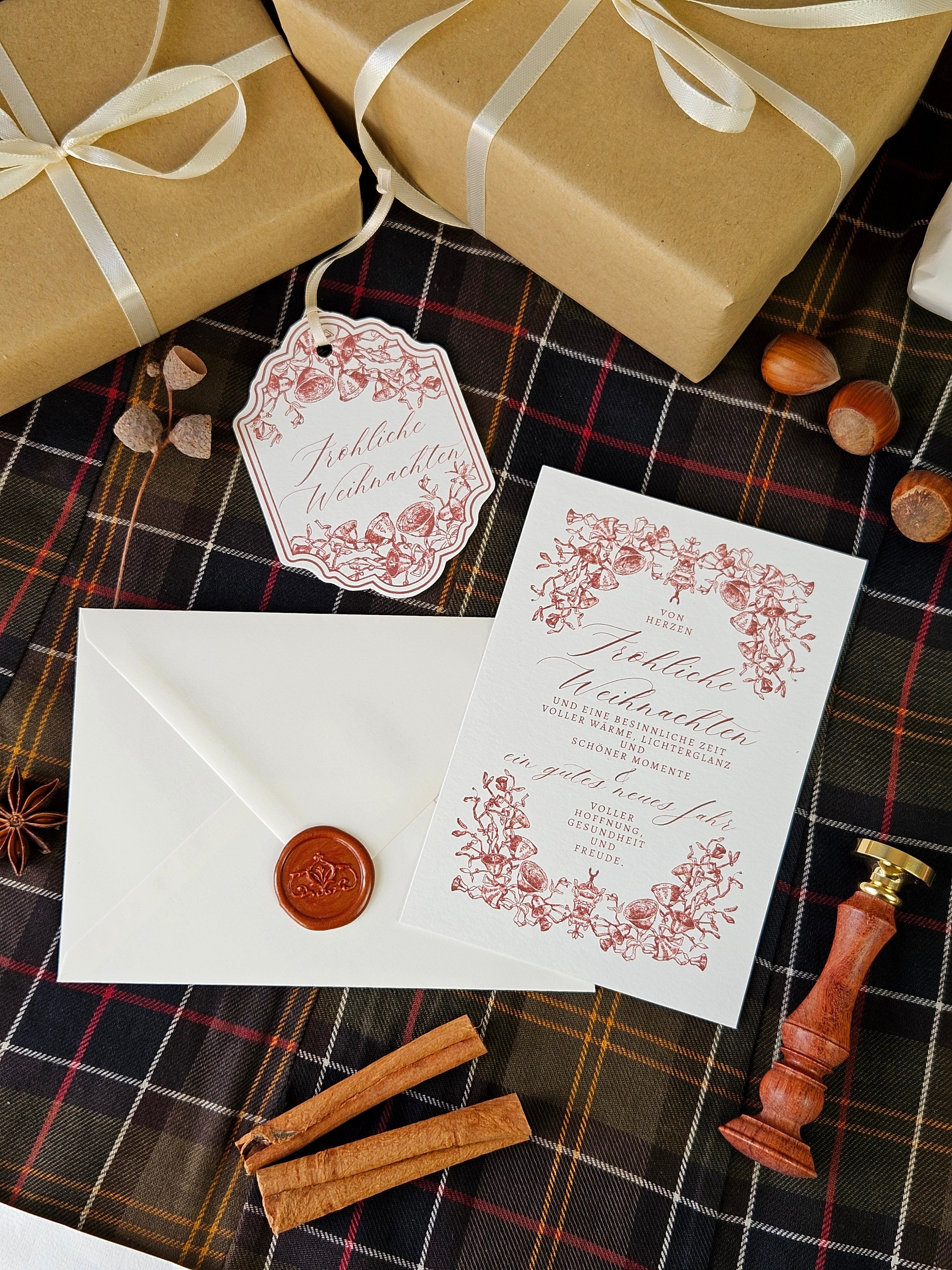 Weihnachtskarte Von Misteln und Glockenzauber