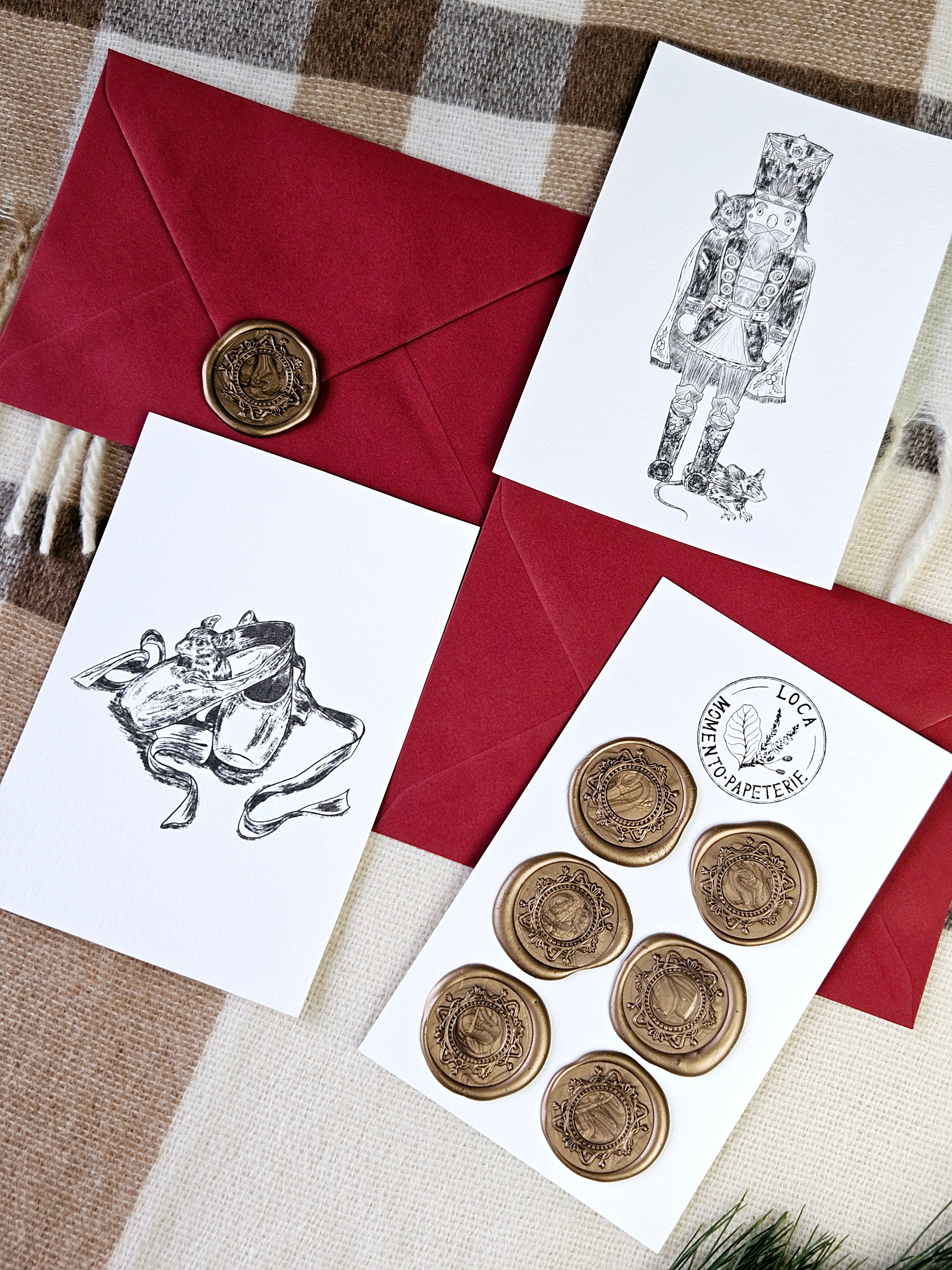 6er Set Weihnachtskarten Nussknacker & Mäusekönig