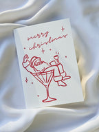 Weihnachtskarte Weihnachtsmann Martini Glas