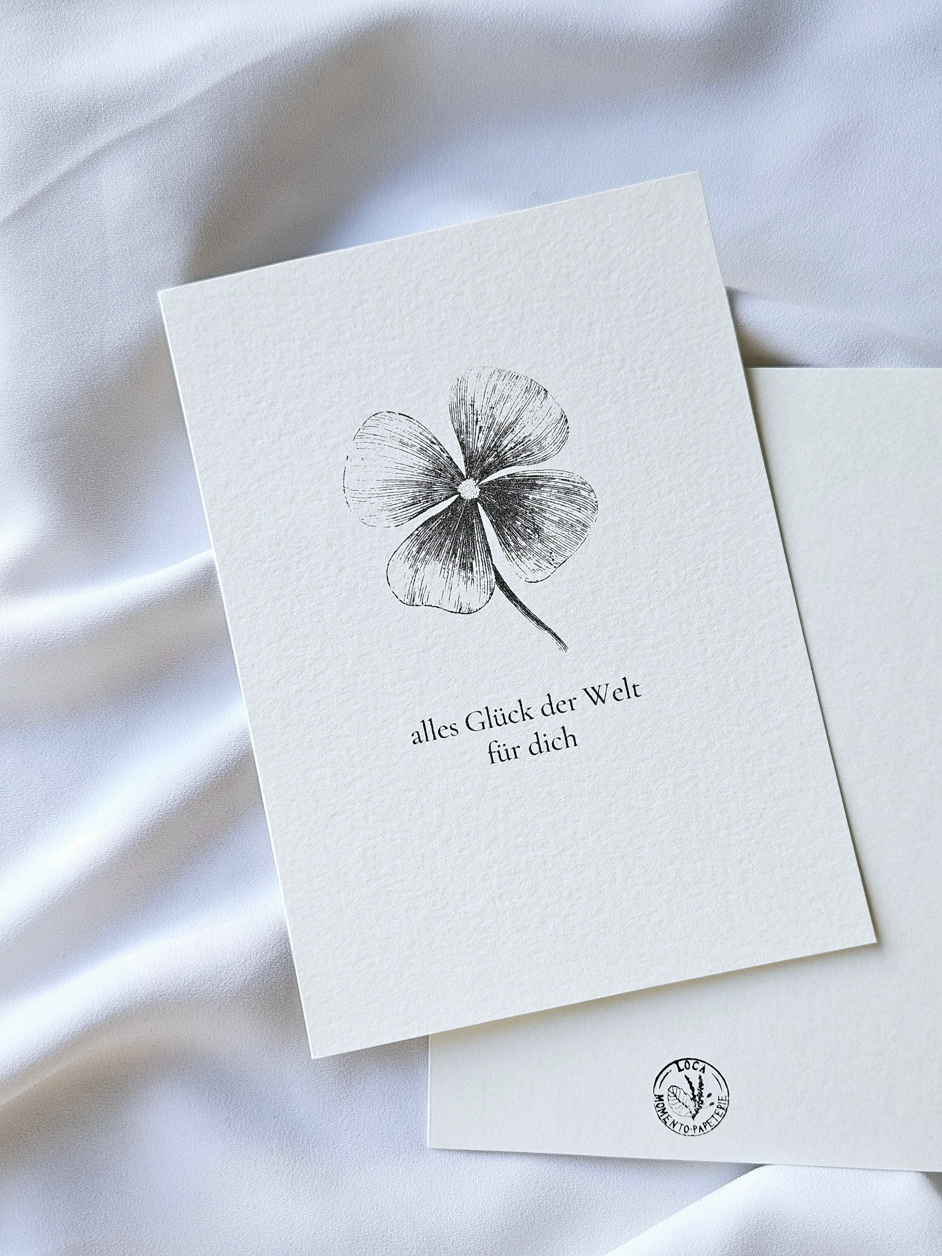 Grußkarte Kleeblatt Glück