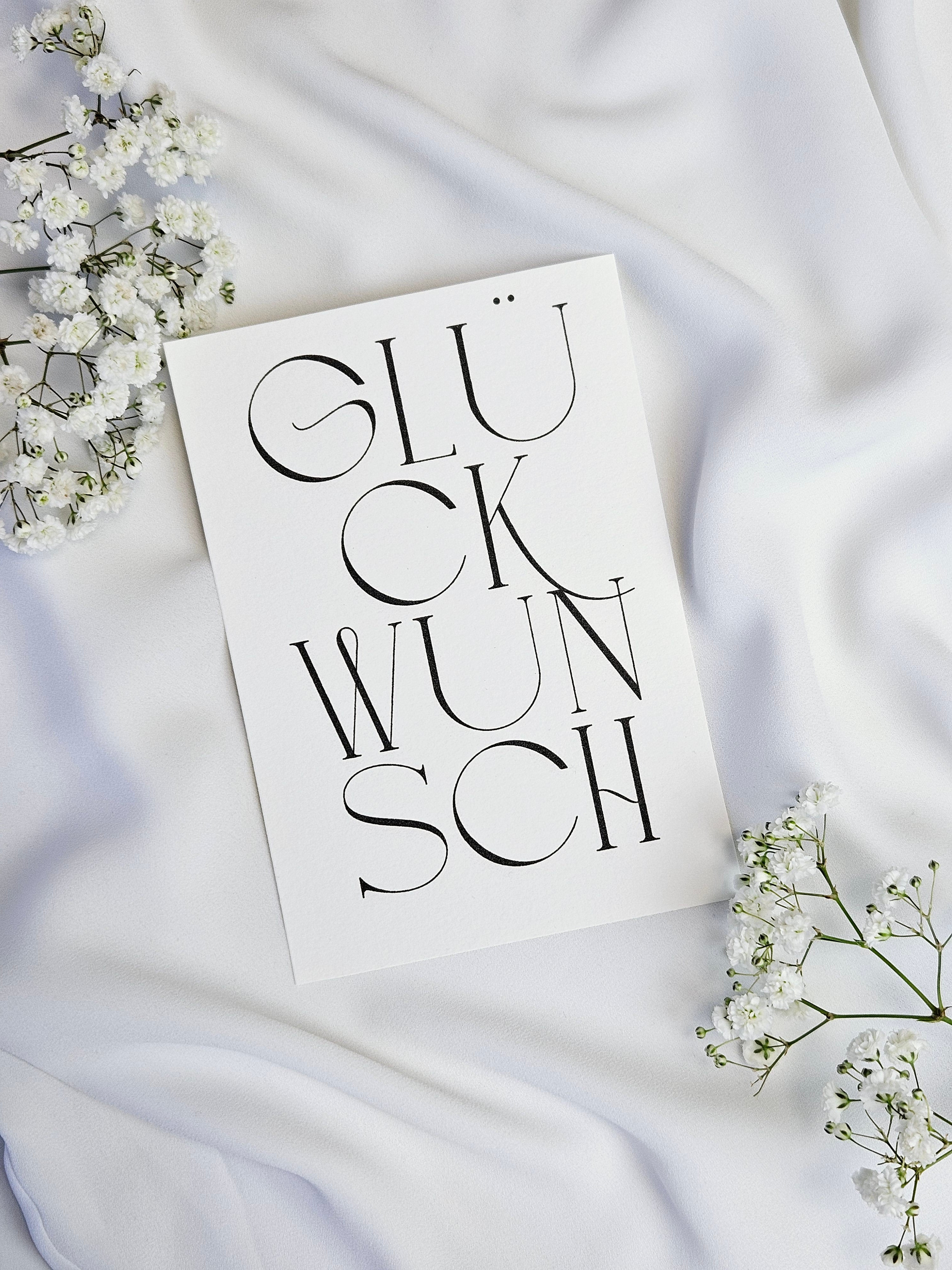 Geburtstagskarte Art-Déco Typografie