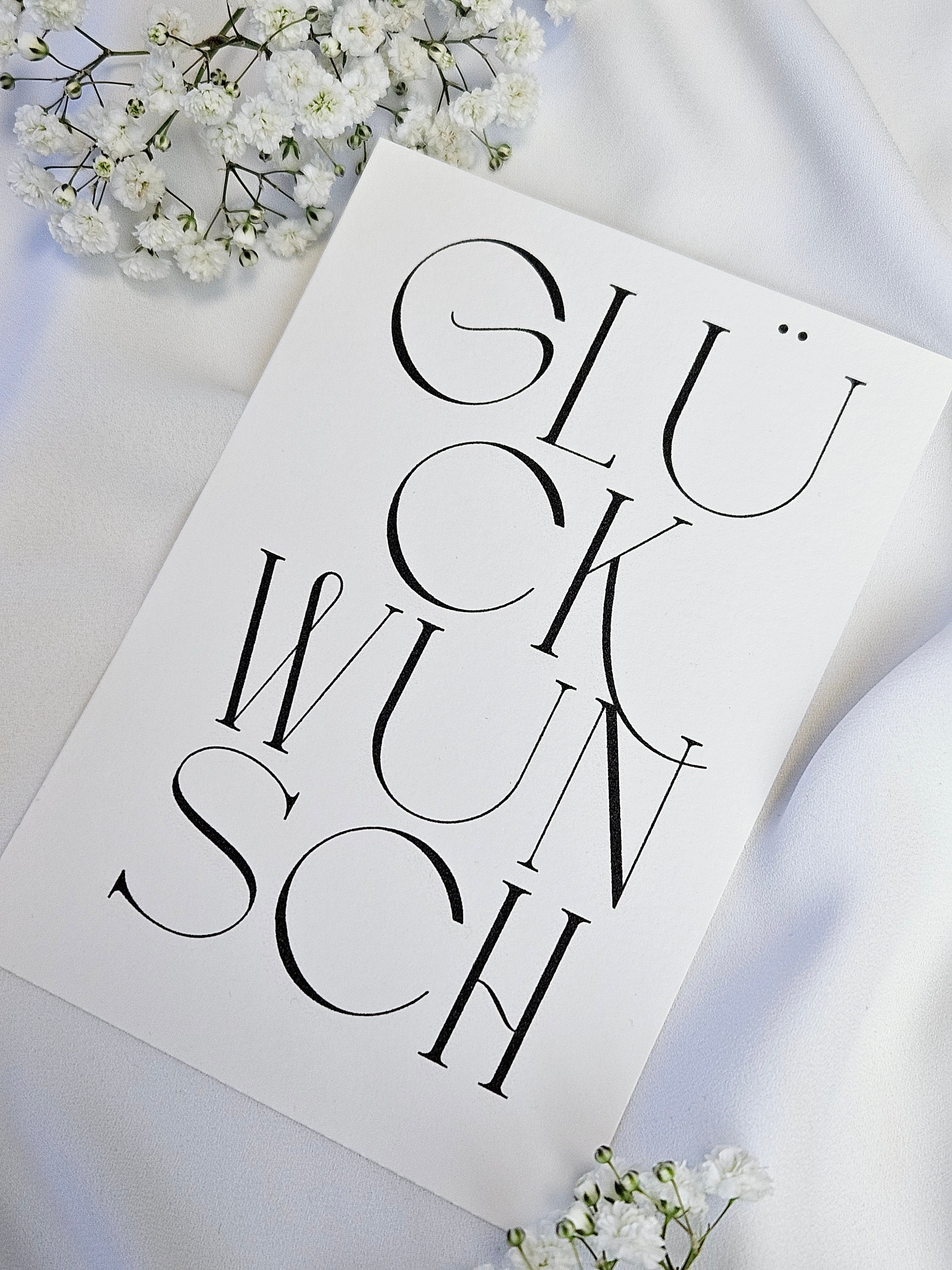 Geburtstagskarte Art-Déco Typografie