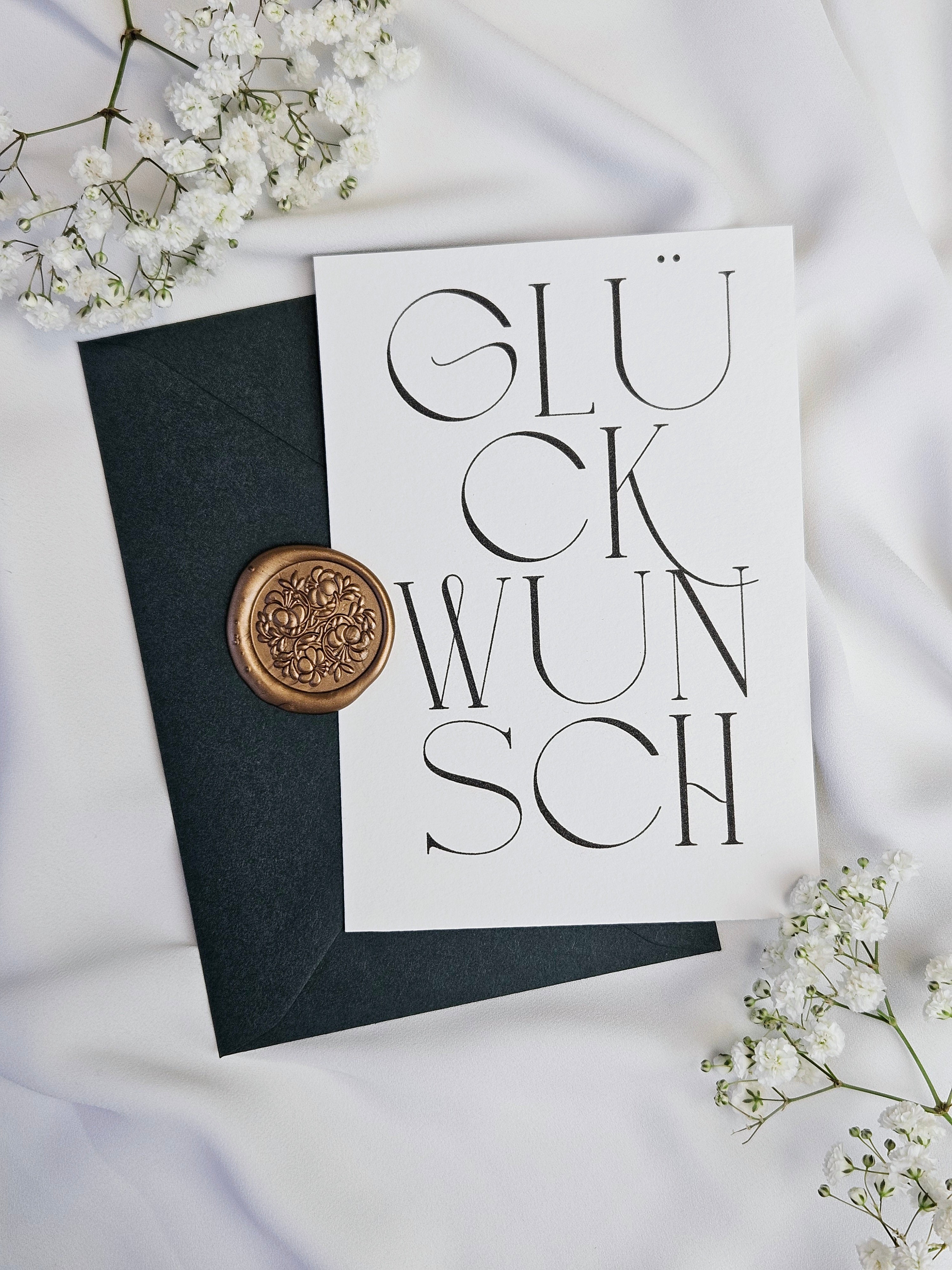 Geburtstagskarte Art-Déco Typografie