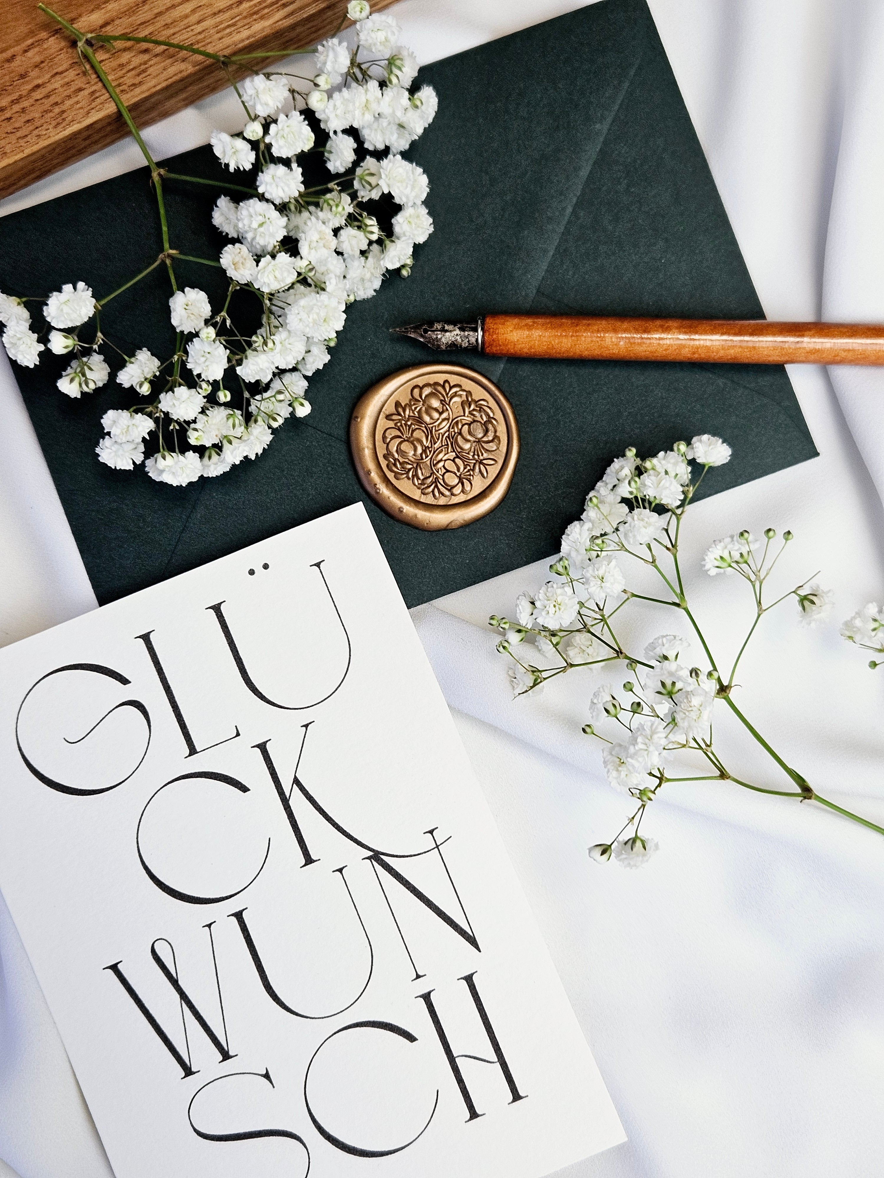 Geburtstagskarte Art-Déco Typografie