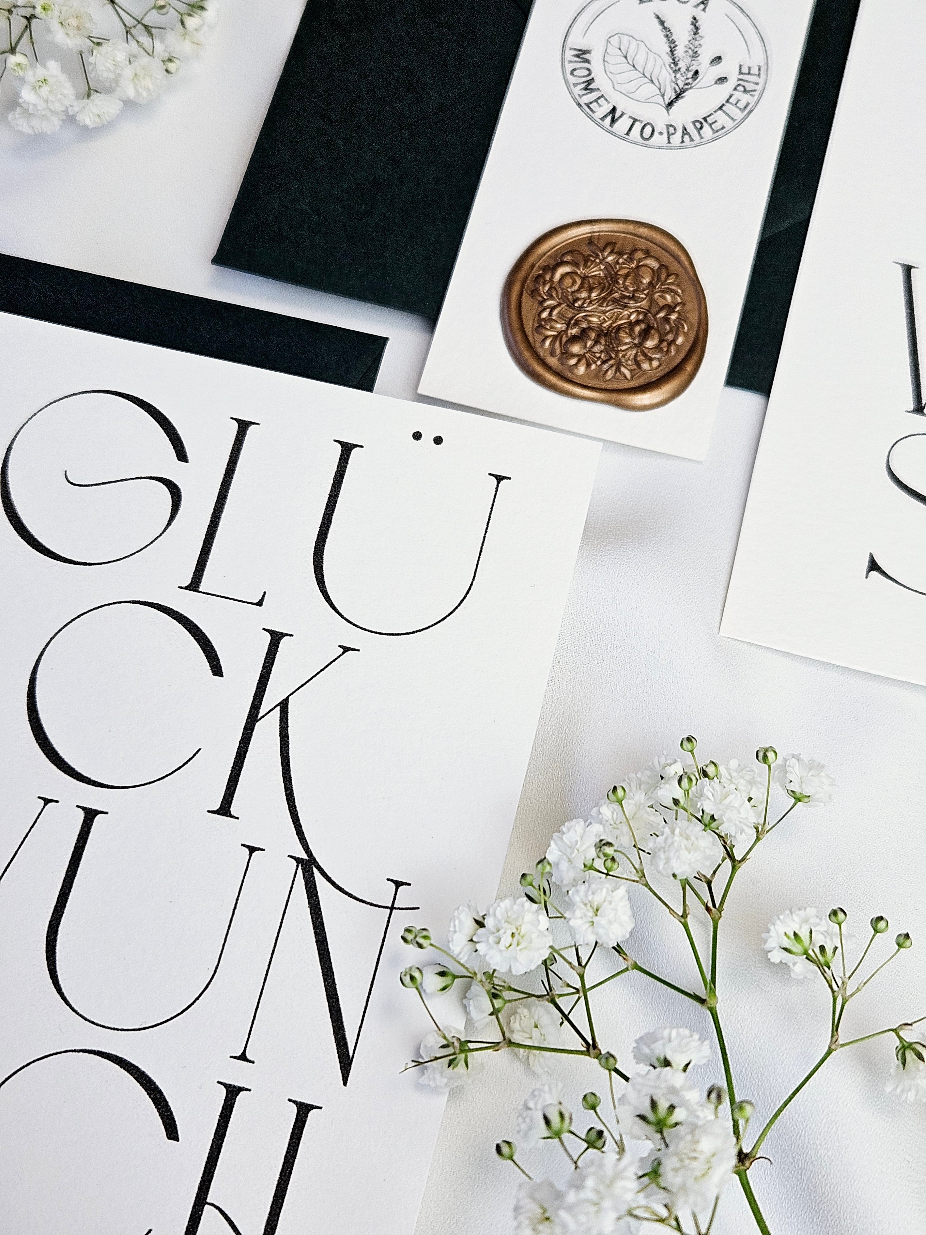 Geburtstagskarte Art-Déco Typografie