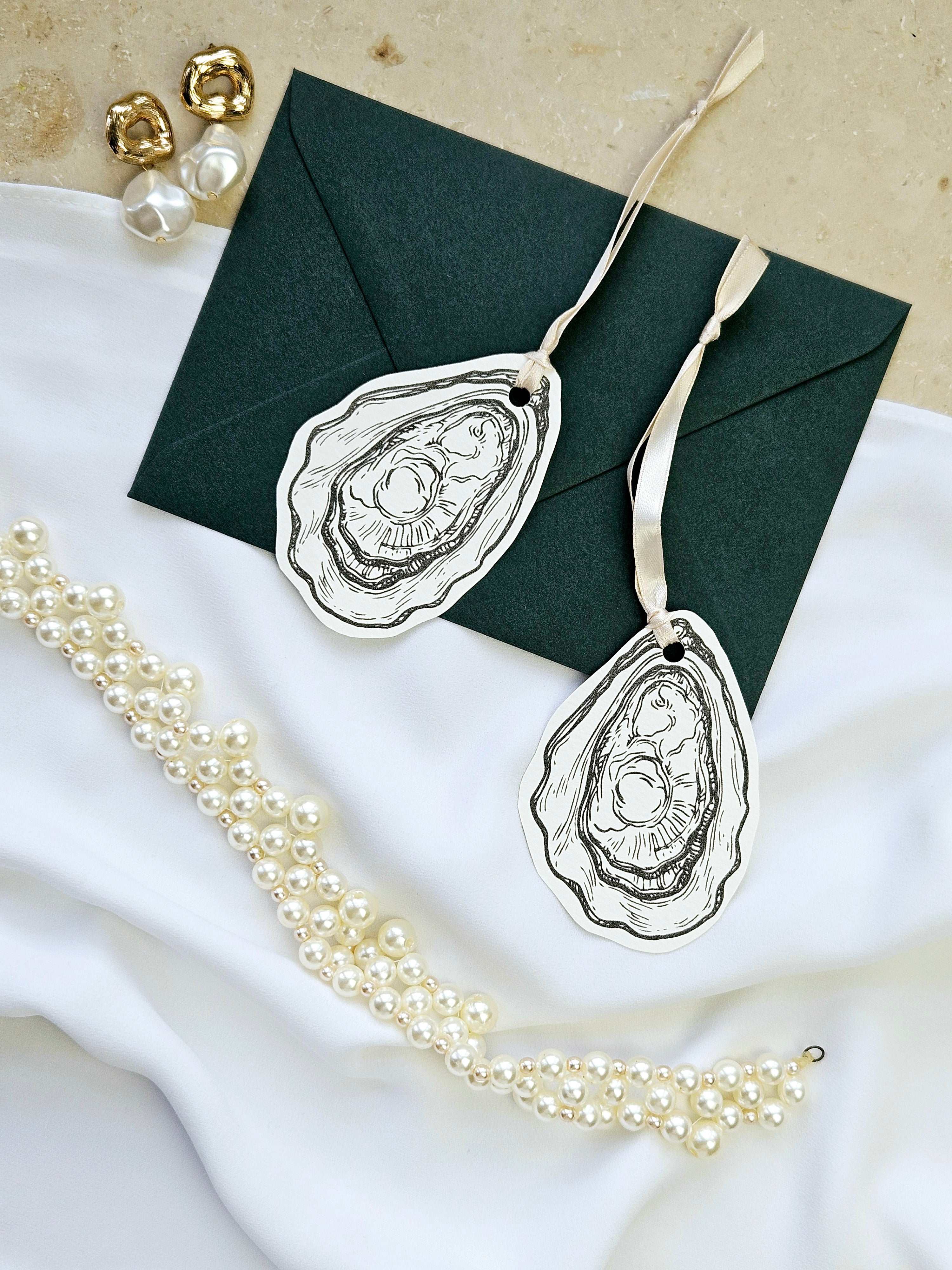 Eleganter Geschenkanhänger Auster Muschel