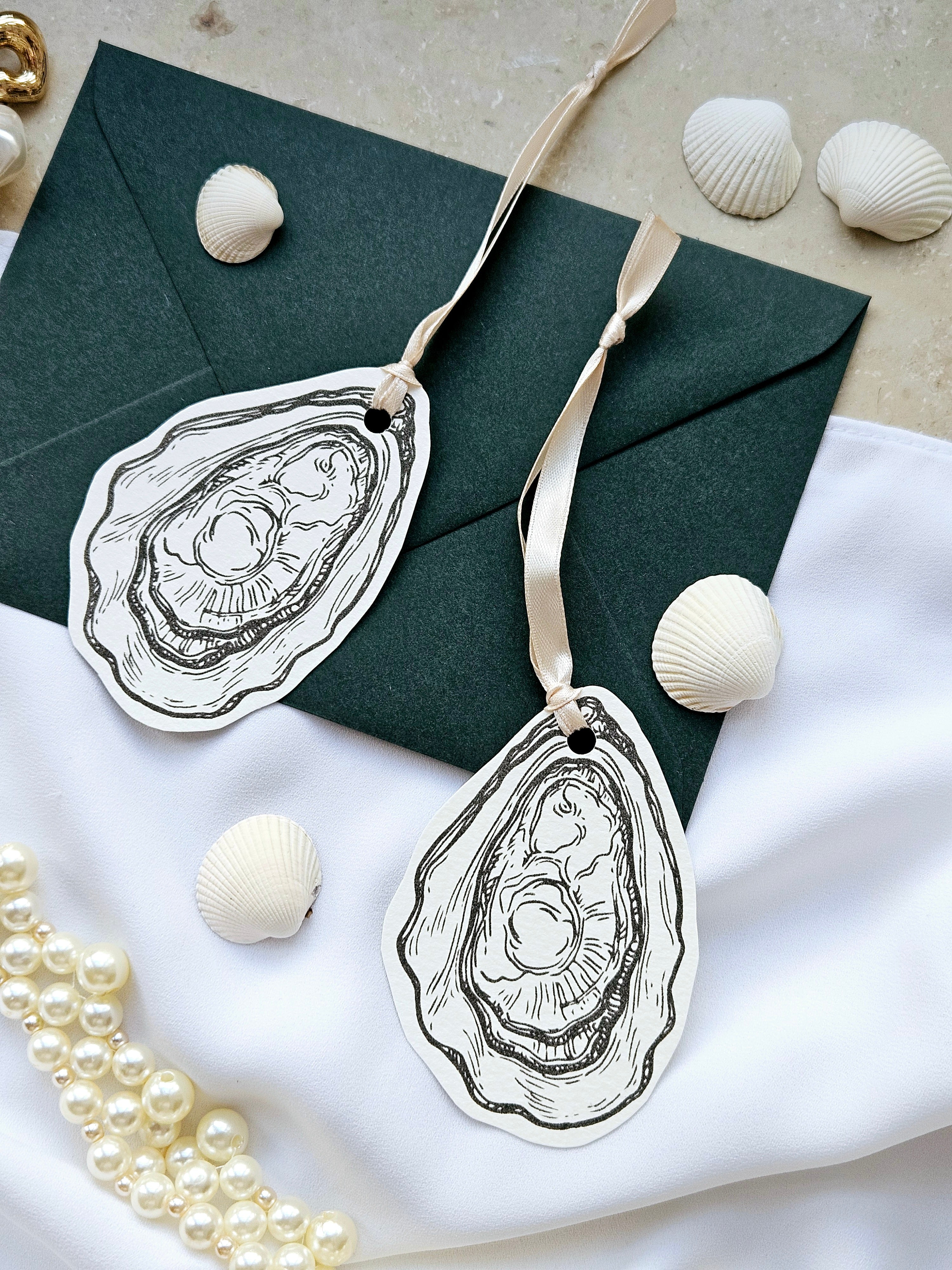 Eleganter Geschenkanhänger Auster Muschel