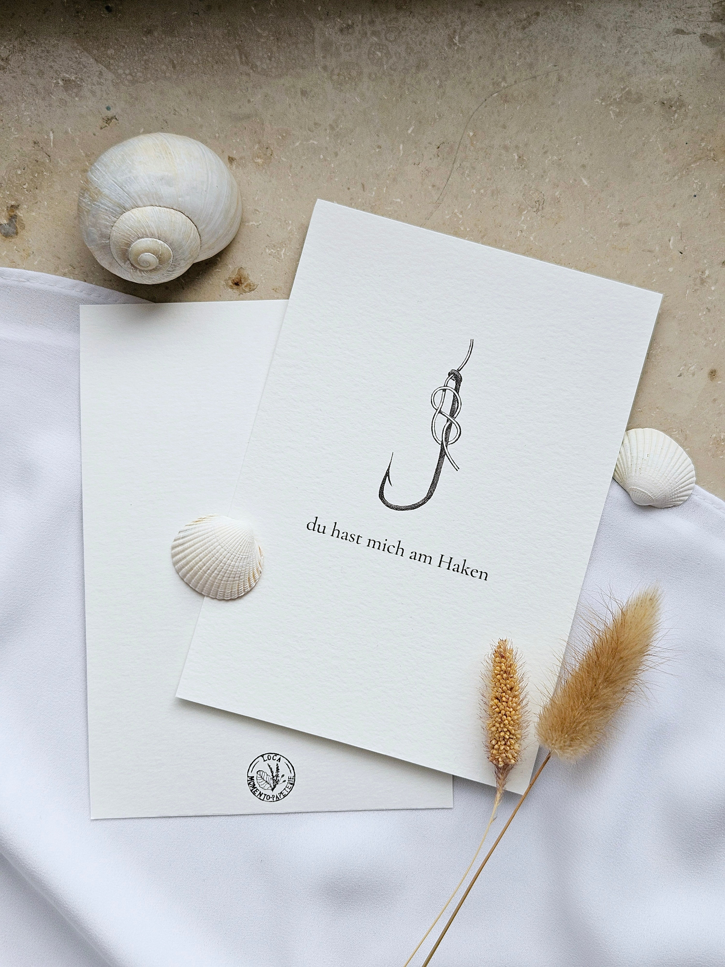 Norddeutsche Grußkarte Fischerhaken