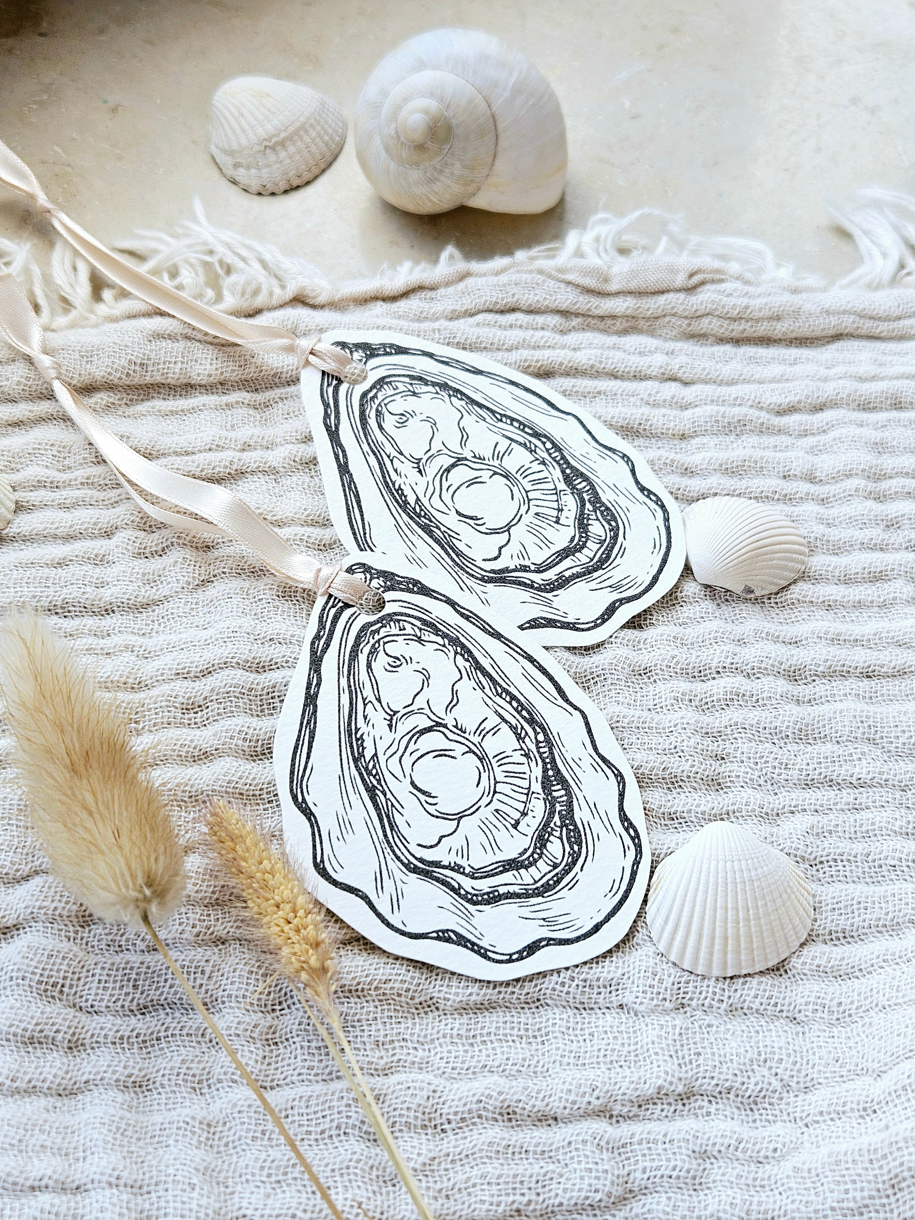 Eleganter Geschenkanhänger Auster Muschel