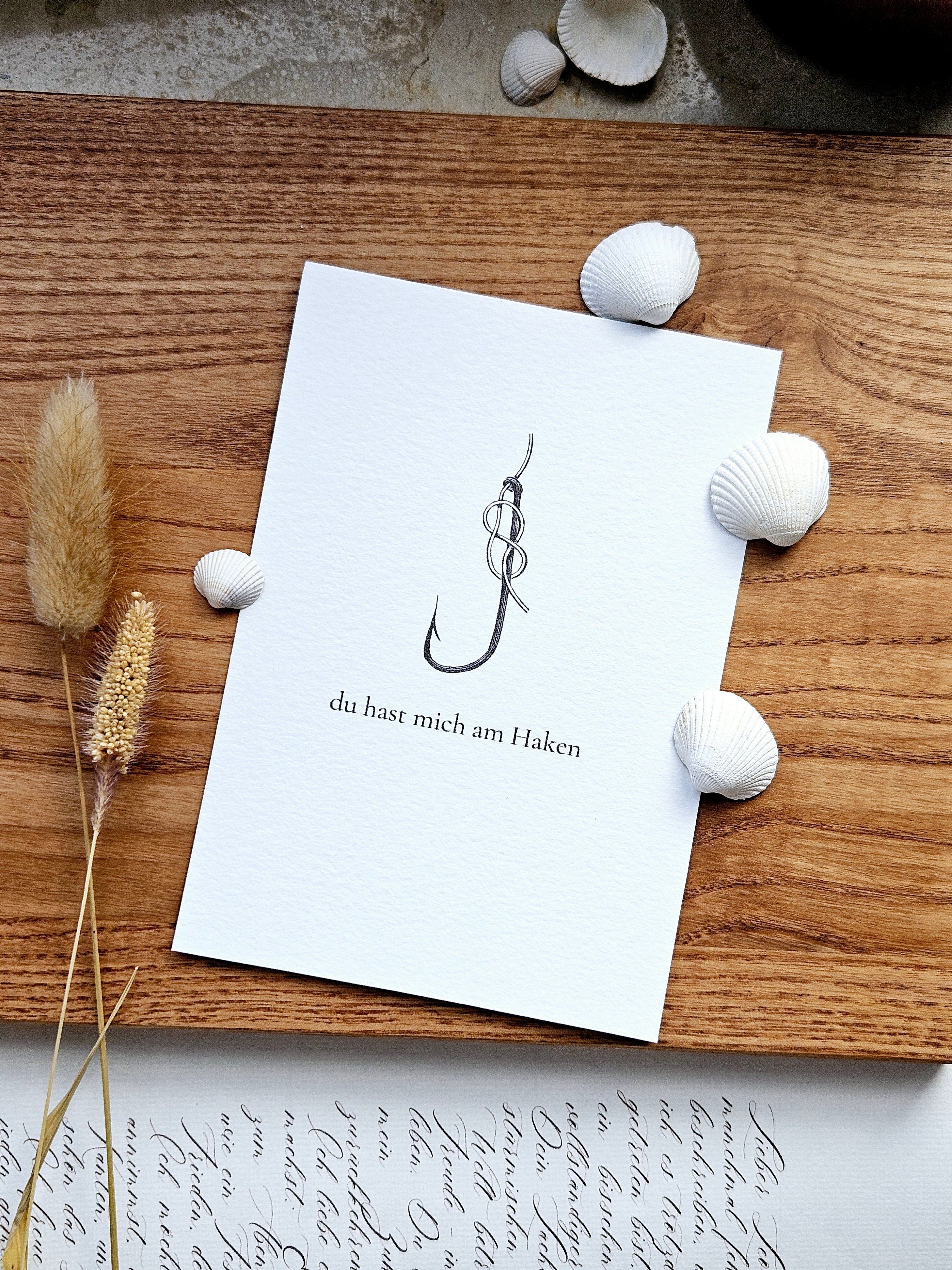 Norddeutsche Grußkarte Fischerhaken