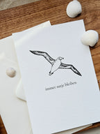 Plattdeutsche Grußkarte Möwe "Immer sutje bleiben"