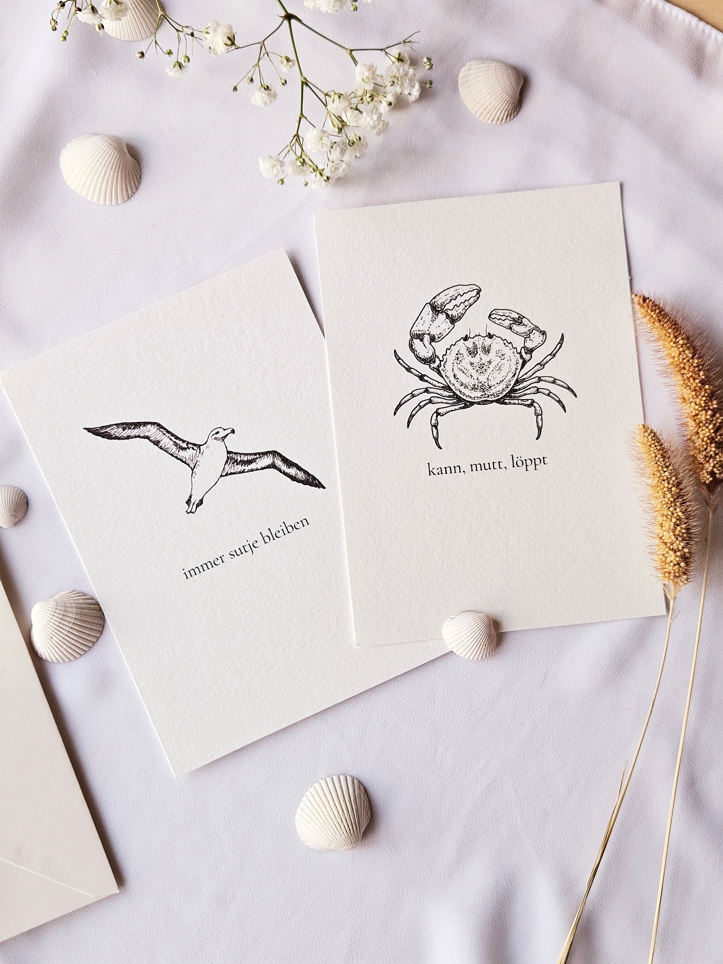 6er Set plattdeutsche maritime Kartenreihe