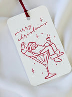 Geschenkanhänger Weihnachtsmann Martini Glas