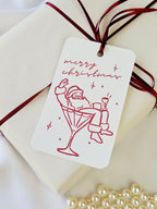 Geschenkanhänger Weihnachtsmann Martini Glas