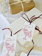 Geschenkanhänger Weihnachtsmann Martini Glas