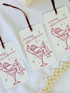 Geschenkanhänger Weihnachtsmann Martini Glas