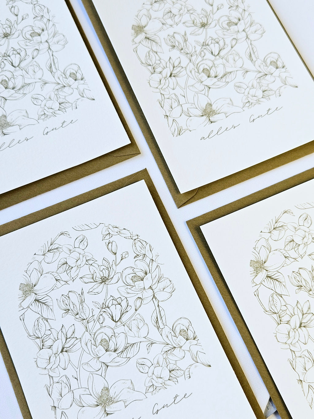 Geburtstagskarte Magnolien Bogen