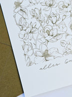 Geburtstagskarte Magnolien Bogen