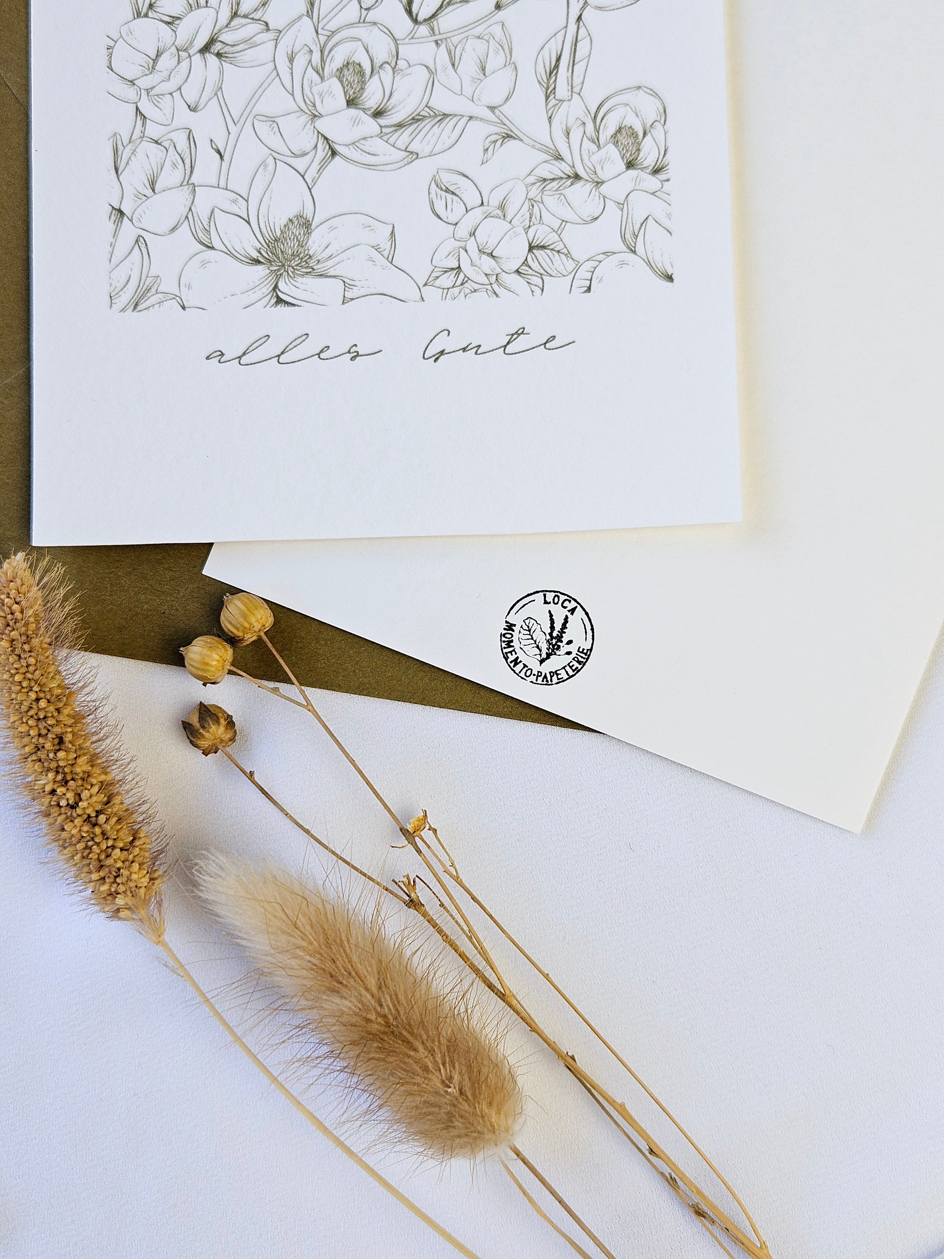 Geburtstagskarte Magnolien Bogen