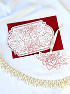 Romantische Vintage Karte Rosen & Schwäne