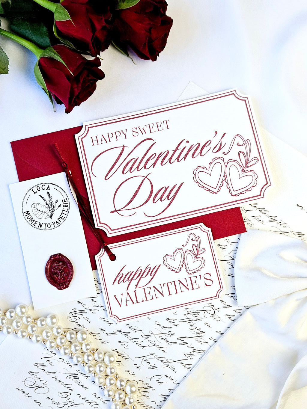 Elegante Valentinskarte Herzamulett