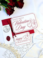 Elegante Valentinskarte Herzamulett