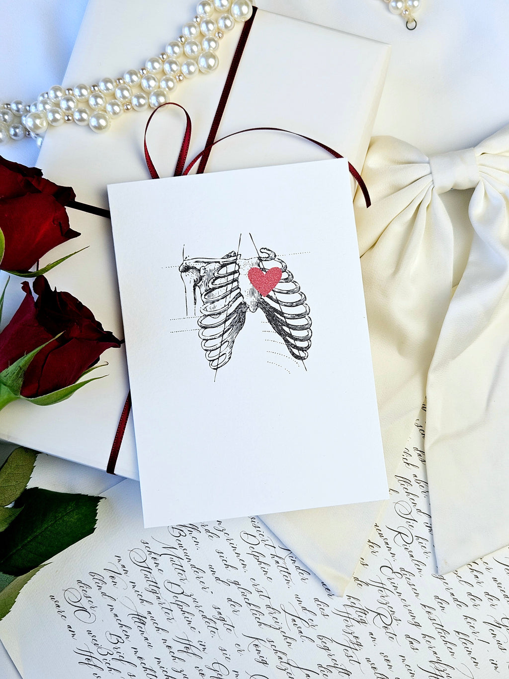 Postkarte Herz in der Brust